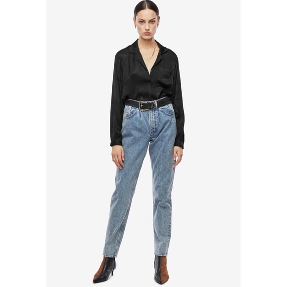 NWOT Anine Bing Lilah Print Blouse Black Snake Print - Picture 6 of 14